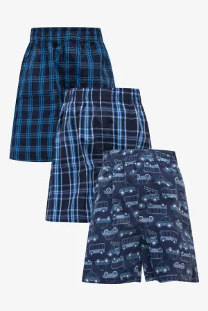 3 Pack Car Boxers Blue