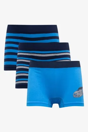 3 Pack Seam-Free Boxers Blue