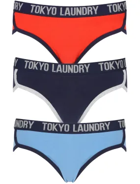 Allie (3 Pack) Assorted Briefs In Tomato Puree / Eclipse Blue / Lake Blue - Tokyo Laundry