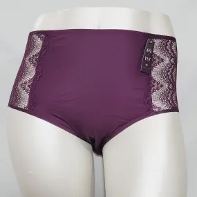 Ava & Viv High Waist Bonded Briefs with Lace 3X Embassy Purple