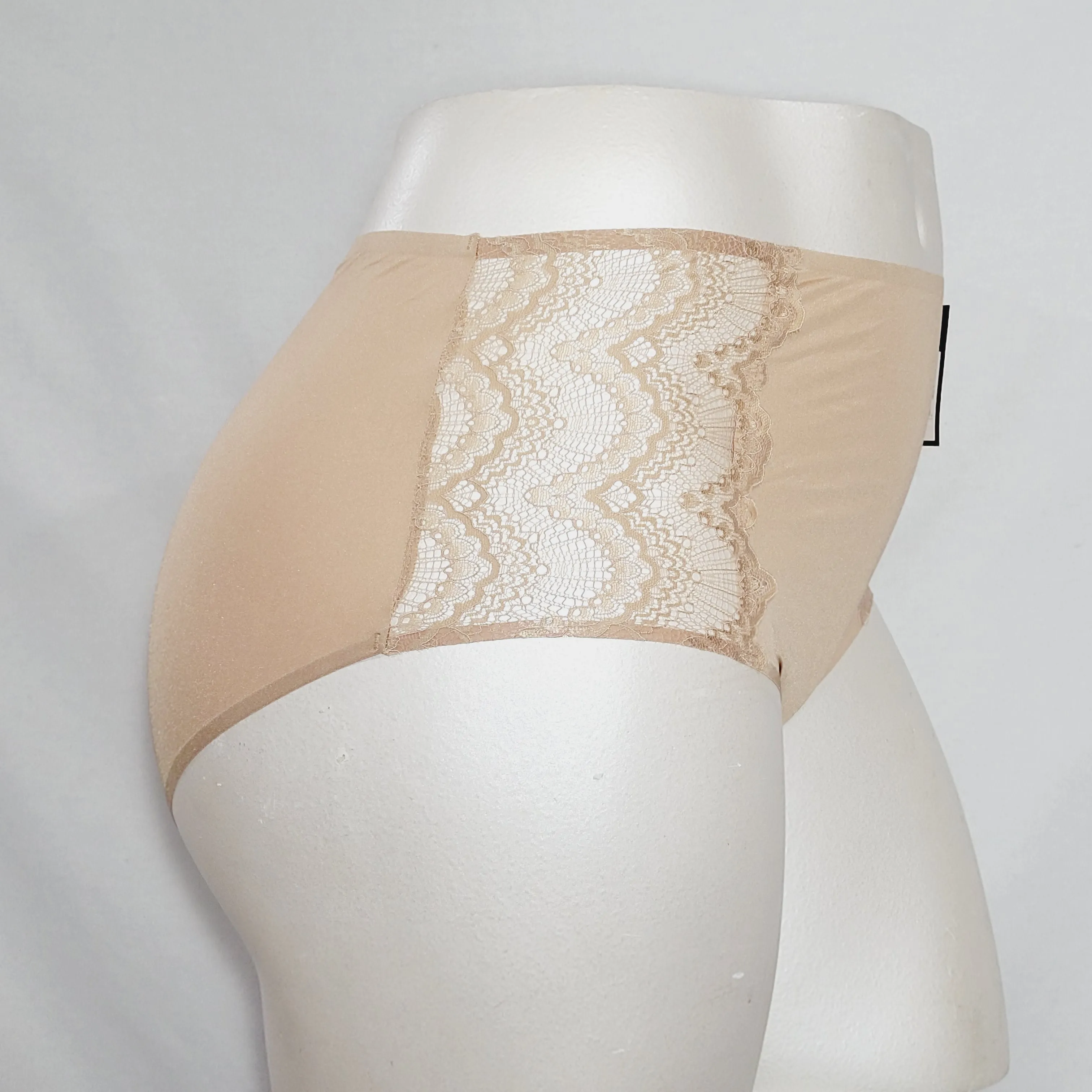 Ava & Viv High Waist Bonded Briefs with Lace 4X Honey Beige