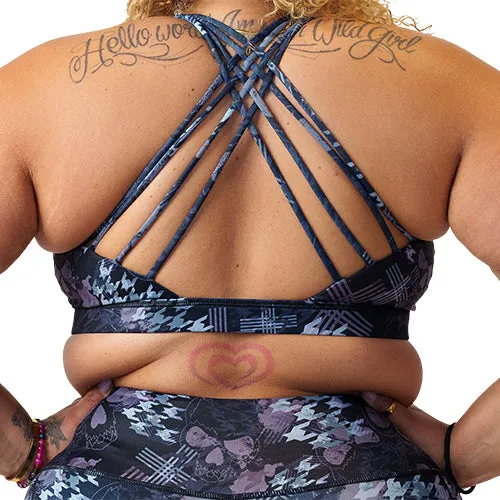 Butterfly Back Bra | Onyx Abstract Skull