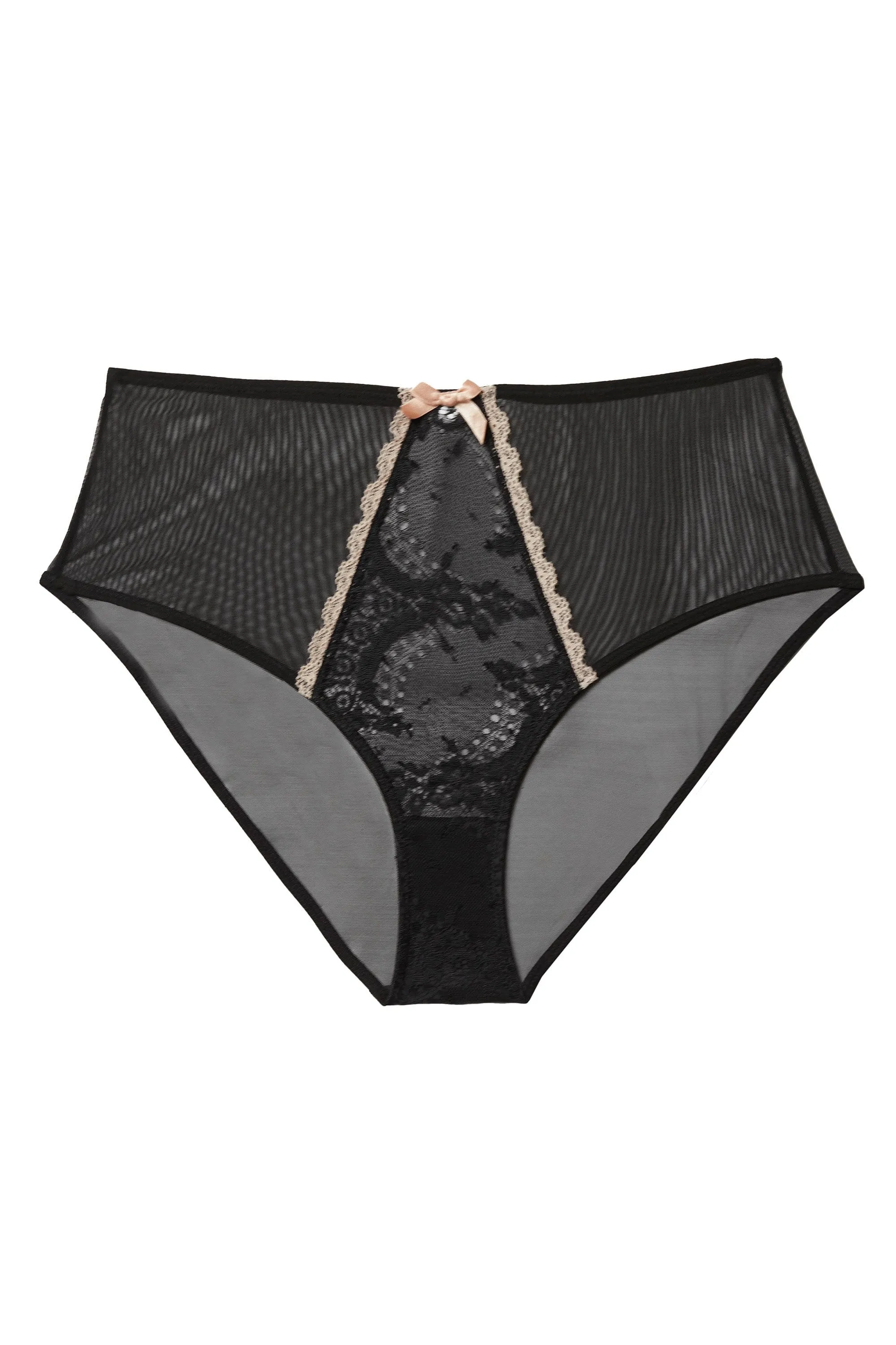 Caresse Black Lace High Waist Brief