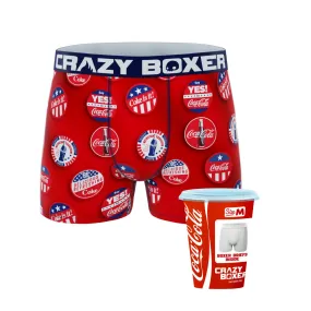 CRAZYBOXER Coca Cola Badges Men's Boxer Briefs (Creative Packaging)