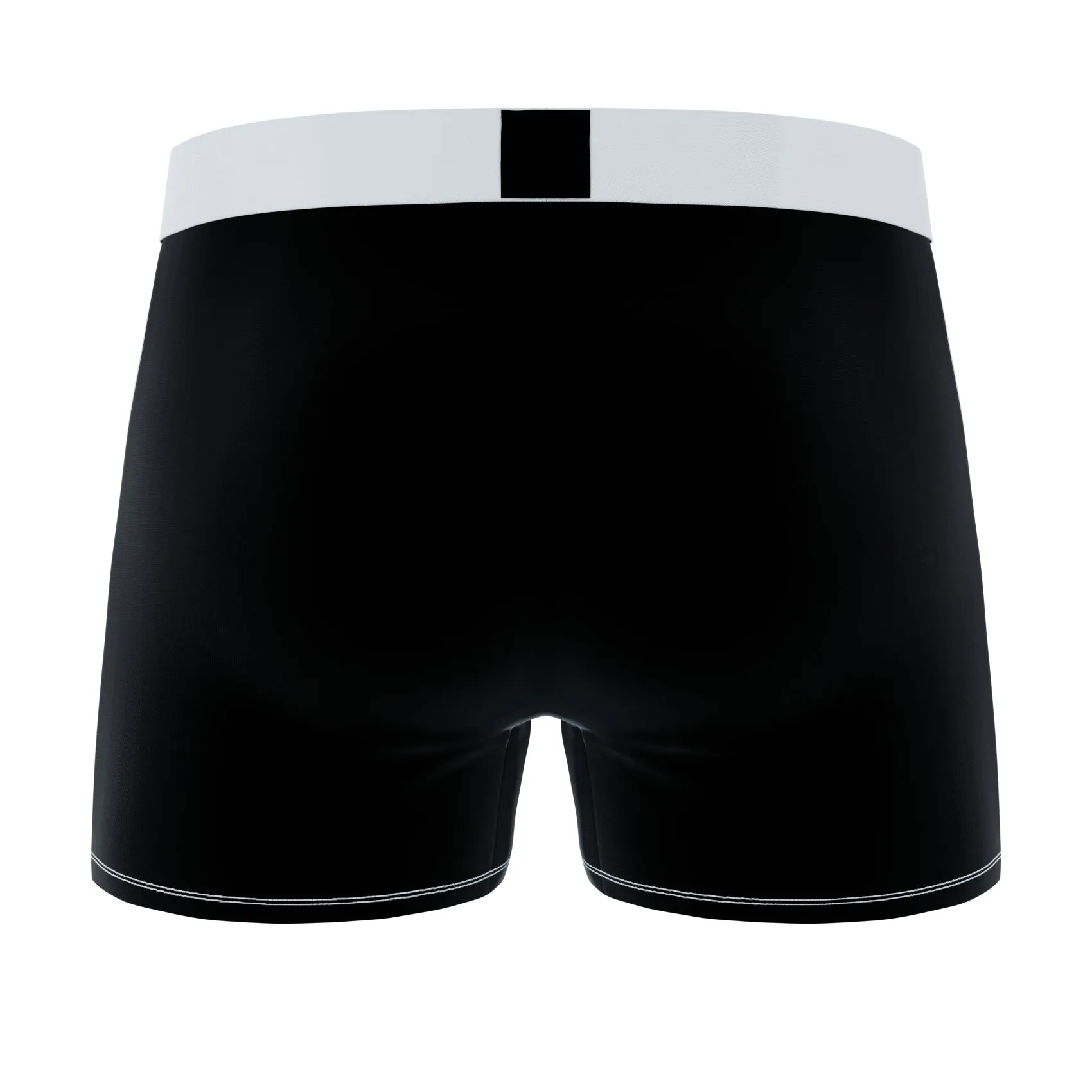 CRAZYBOXER Men's Boxer Briefs Black with White Stiches