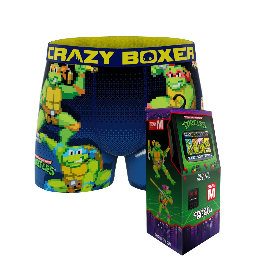 CRAZYBOXER Ninja Turtles 8bit Men's Boxer Briefs (Creative Packaging)