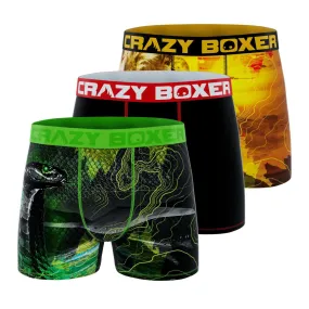 CRAZYBOXER Outdoor Lion-Snake Men's Boxer Briefs (Pack 3)