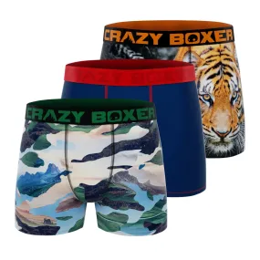 CRAZYBOXER Outdoor Wild Tiger Men's Boxer Briefs (3 pack)