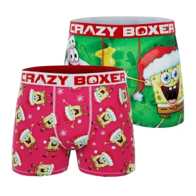 CRAZYBOXER Spongebob Happy Holidays Men's Boxer Briefs (2 pack)