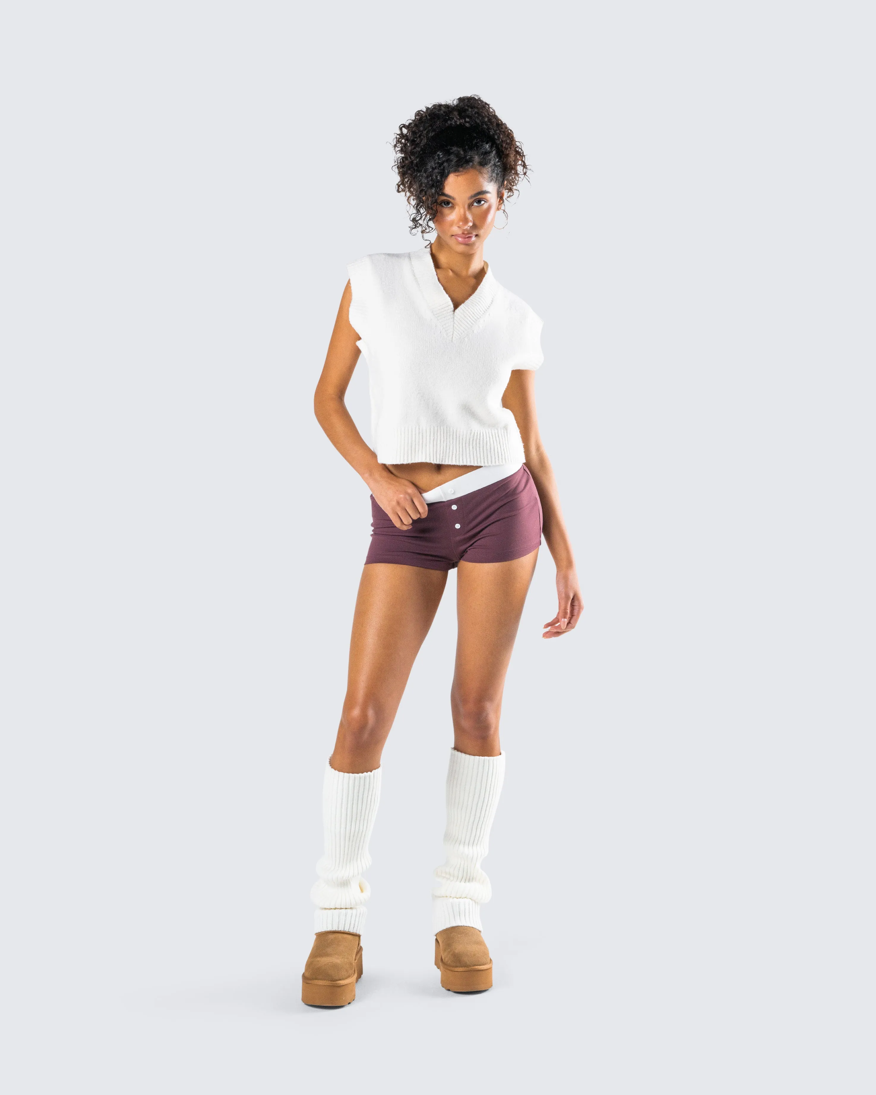 Darya Burgundy Jersey Boxer Short