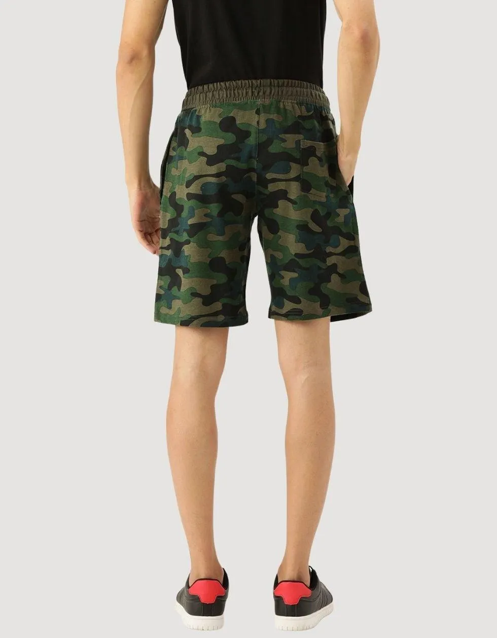 Green Camouflage Printed Shorts