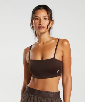 Gymshark Bandeau Sports Bra - Shadow Brown