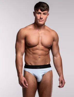 Mens Classic Ribbed Briefs - Blue