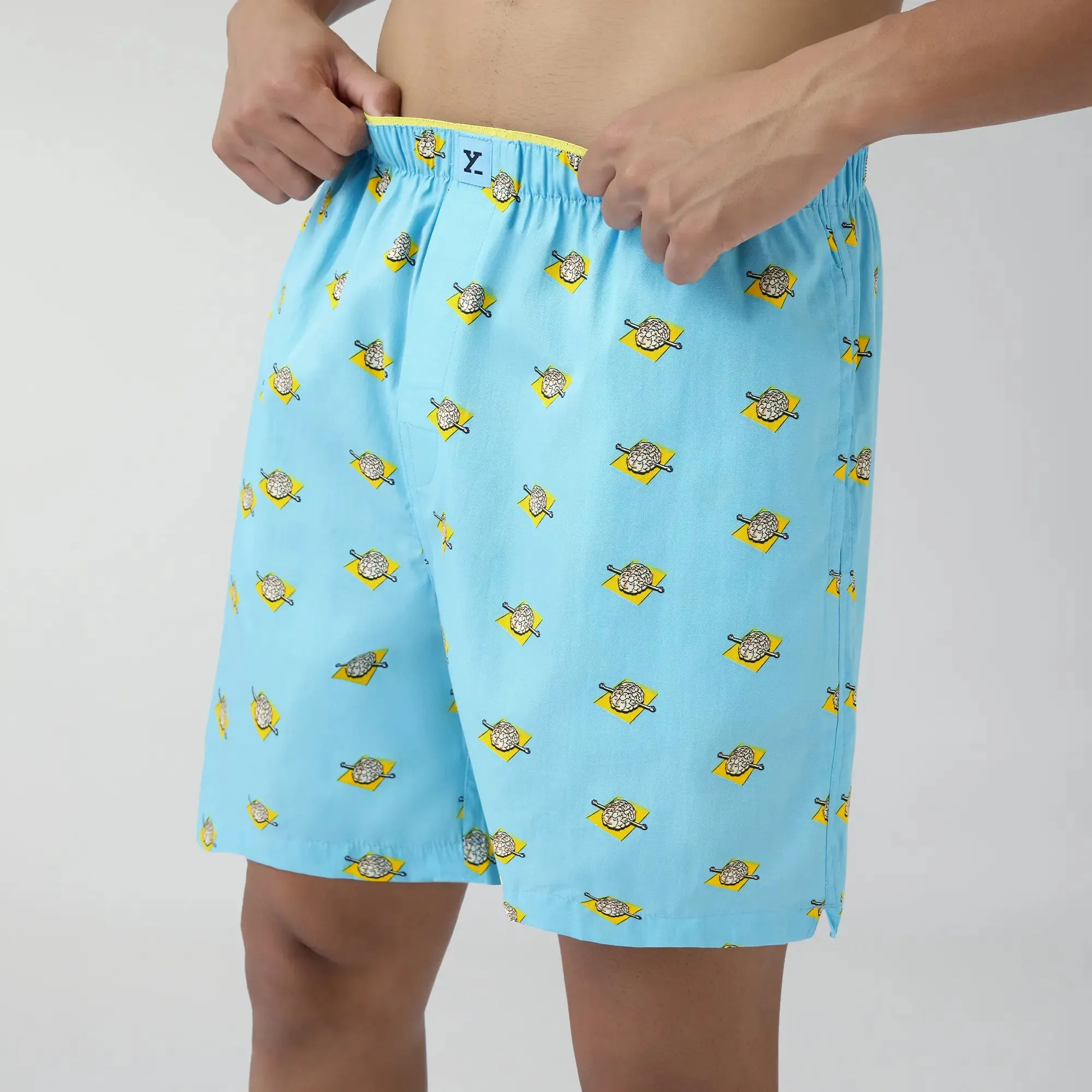 Renew Combed Cotton Boxer Shorts Blue Sky