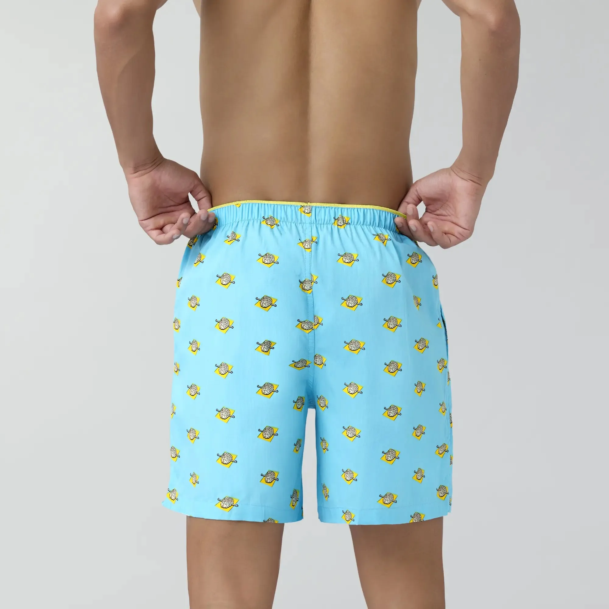 Renew Combed Cotton Boxer Shorts Blue Sky