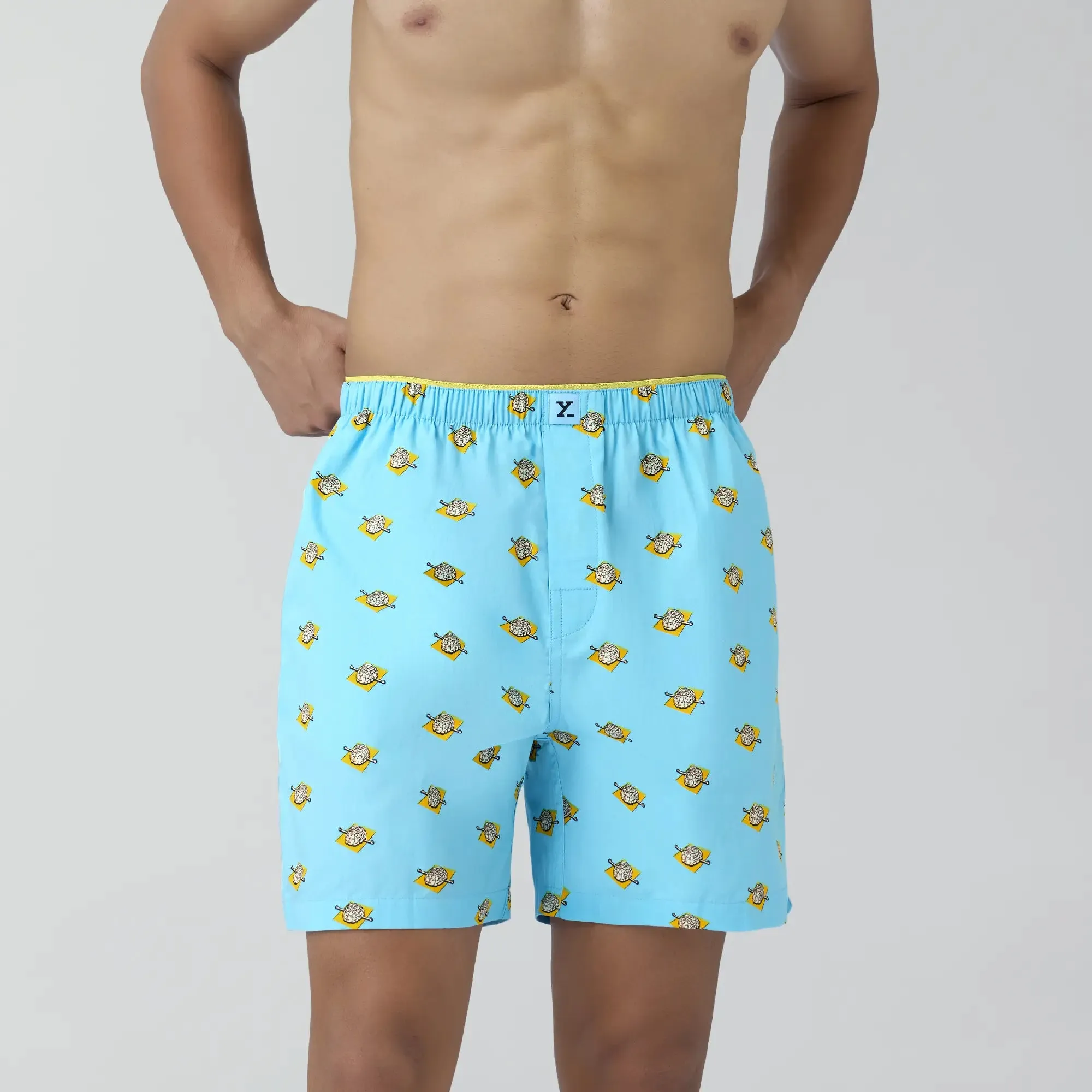 Renew Combed Cotton Boxer Shorts Blue Sky