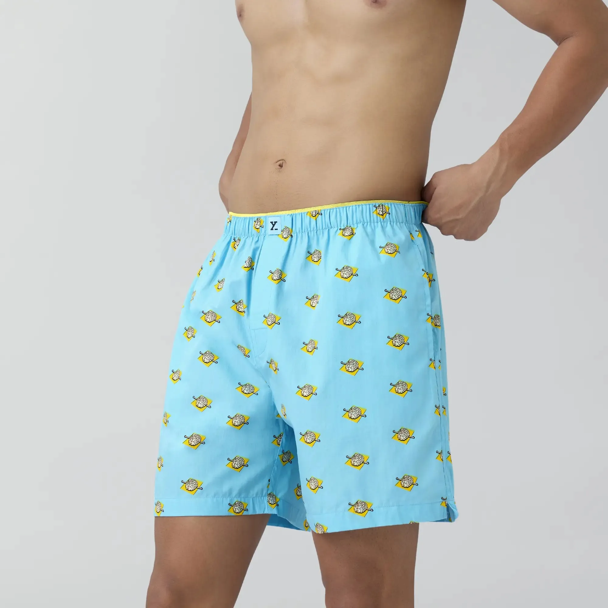 Renew Combed Cotton Boxer Shorts Blue Sky