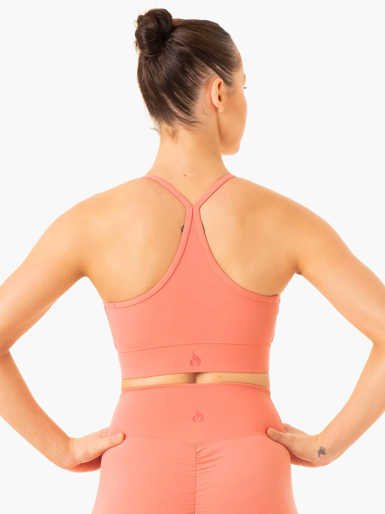 Serene Cross Over Sports Bra - Rose Pink