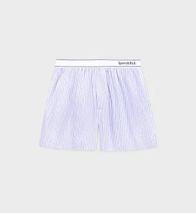 Serif Logo Boxer Short - White/Blue Striped