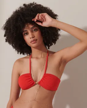 Shala Multi-Way Bandeau Bikini Top Red