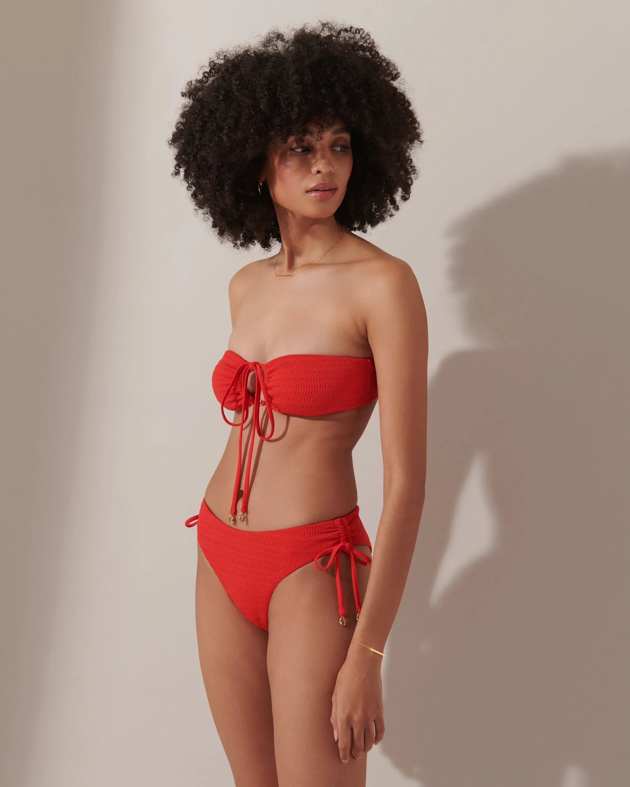 Shala Multi-Way Bandeau Bikini Top Red