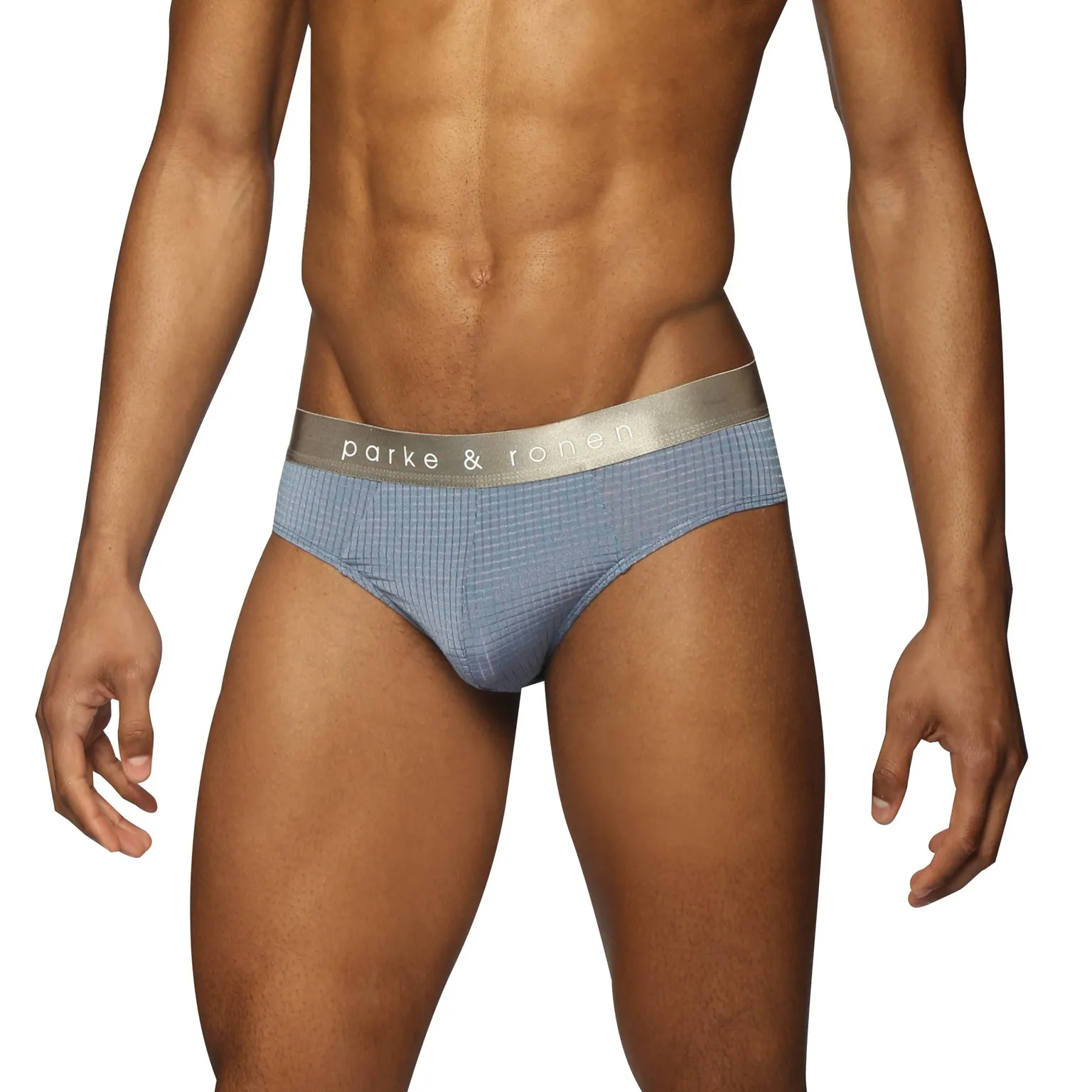 Steel Blue Basket Stitch Low Rise Brief