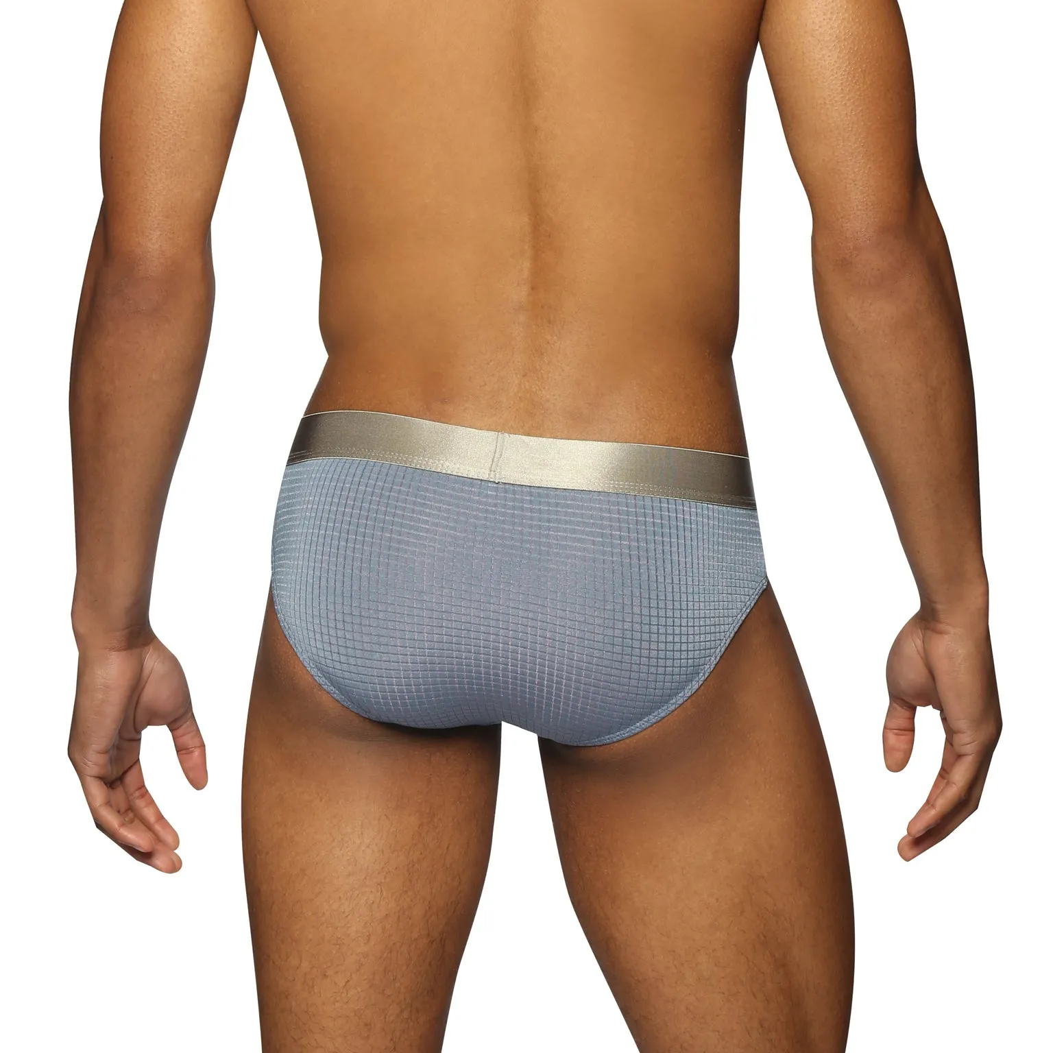 Steel Blue Basket Stitch Low Rise Brief