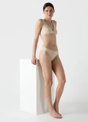 Women's Cotton Brief in Beige